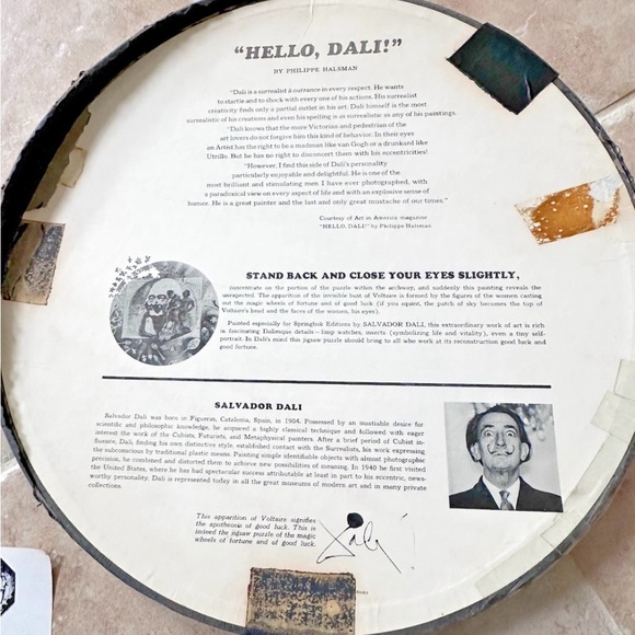 Vtg  '65 Springbok Double Image Art Apparition Voltaire Salvador Dali Puzzle - Picture 3 of 14